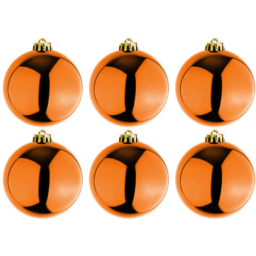 6 St�ck XL Weihnachtsbaumkugeln Christbaumkugeln Orange  15cm