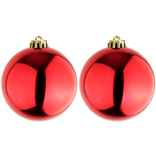 2 St�ck XXXL Weihnachtsbaumkugeln Dekokugel Christbaumkugeln rot 25cm