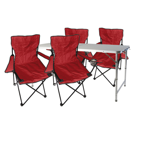 3-teiliges Campingm�bel Set rot Tisch+ campingst�hle mit Tasche