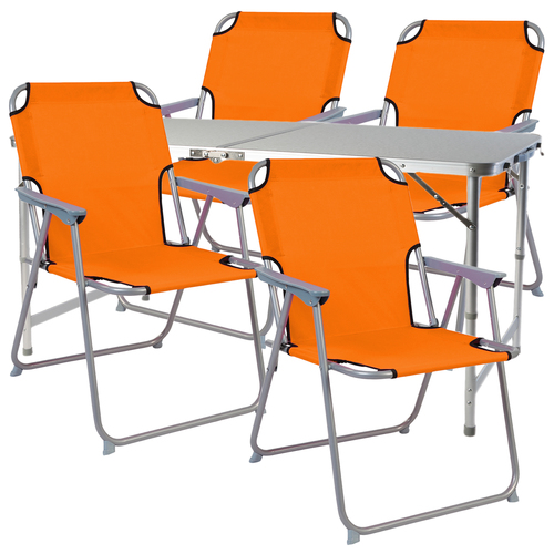 5-teiliges Campingm�bel Set Alu 120x60x58/70cm Orange