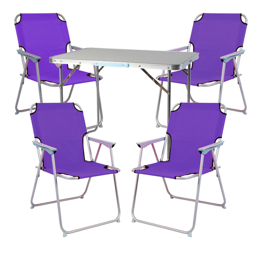 5-teiliges Campingm�bel Set Alu L70xB50xH59cm lila