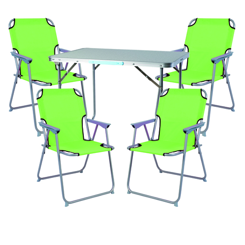 5-teiliges Campingm�bel Set Alu L70xB50xH59cm lime-gr�n