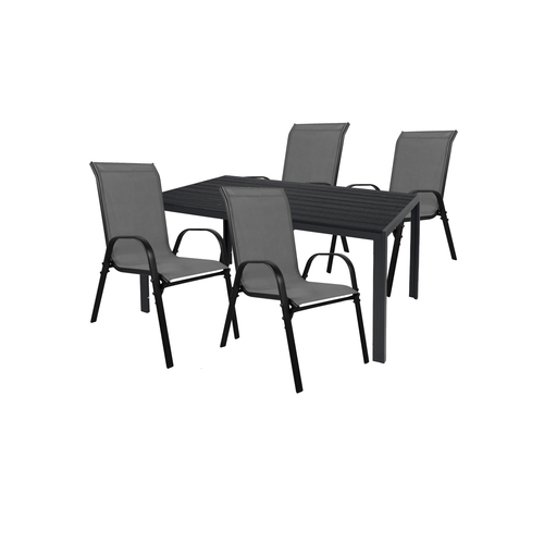 Gartengarnitur Sitzgarnitur 5-teilig 180x90cm Aluminium / Non-Wood 