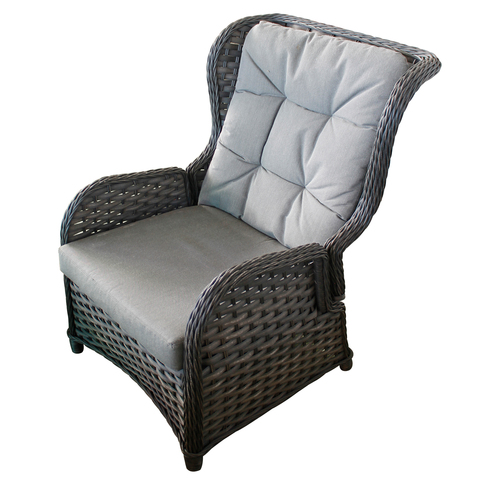 Rattan Comfort Relaxsessel Flachrattan verstellbare R�ckenlehne inkl. Sitz- und R�ckenpolster