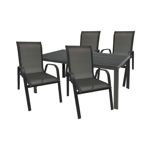 Gartengarnitur Sitzgarnitur 5-teilig 180x90cm Aluminium Non-Wood 