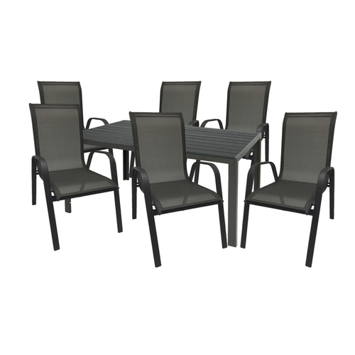Gartengarnitur Sitzgarnitur 7-teilig 180x90cm Aluminium Non-Wood 