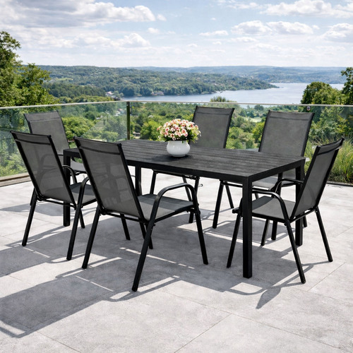 Gartengarnitur Sitzgarnitur 7-teilig 150x90cm Non-Wood 