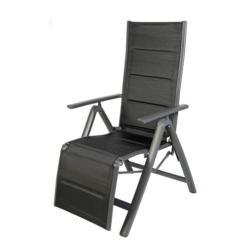 Comfort Relaxsessel Hochlehner Aluminium gepolstert Anthrazit/Schwarz