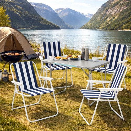 5tlg Campingm�bel Set Outdoorm�bel Camping Alu L80xB60xH68cm klappbar