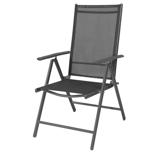 Garten Klappstuhl Positionsstuhl Hochlehner Alu - Textilen Anthrazit