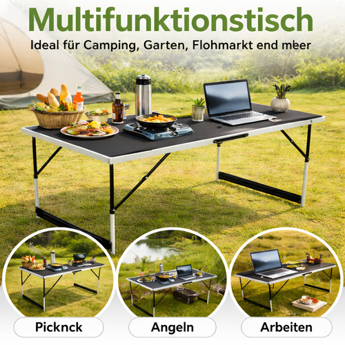 XXL Campingtisch Multifunktionstisch klappbar Alu h�henverstellbar