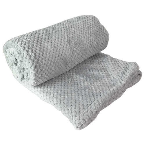 Jacquard Flanell-Decke Wohndecke Kuscheldecke 155x200cm Grau
