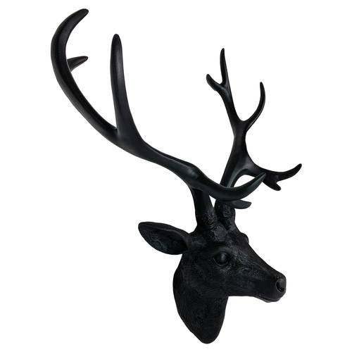XXL Hirschgeweih Hirschkopf Geweih 10-Ender Schwarz 48x32x61cm