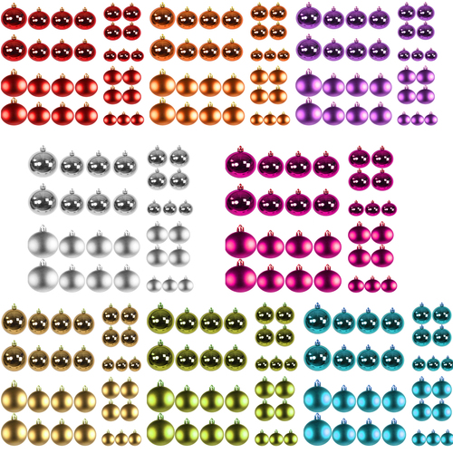 30tlg. Weihnachtskugeln Baumkugeln Sortiment  4/5/6/7cm vers. Farben