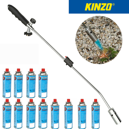Kinzo Unkrautvernichter Unkrautbrenner Abflammger�t + 12 Butan Gaskartuschen 