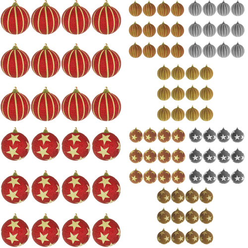 12-tlg. Christbaumkugeln  Weihnachtsbaumkugeln beflockt Glitzer vers. Farben und Gr��en