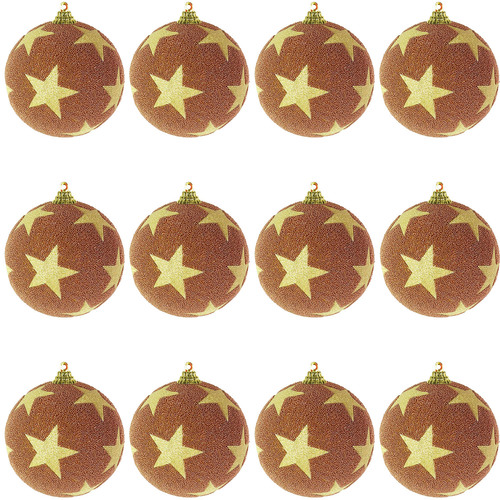 12-tlg. Christbaumkugeln  Weihnachtsbaumkugeln beflockt Glitzer vers. Farben und Gr��en 