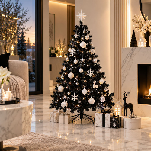 Weihnachtsbaum Tannenbaum 120cm inkl St�nder Schwarz k�nstlich