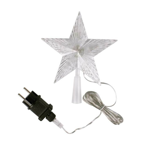 10 LEDs Stern Baumspitze Weihnachtsbaumspitze Kabel transparent