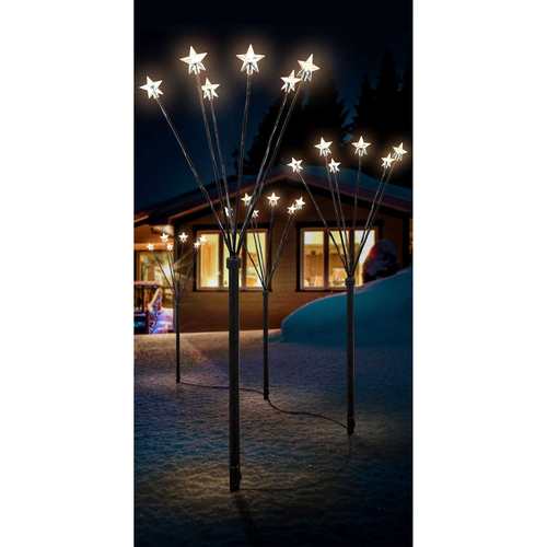 4 St�ck LED-Gartenleuchtst�be mit insgesamt 24 Sternen