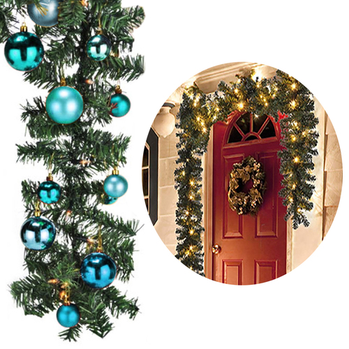 XXL LED Tannengirlande 810cm mit 100 LED inkl. 60 St�ck Baumkugeln