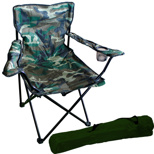 Anglersessel Campingstuhl Regiestuhl inkl. Getr�nkehalter und Tasche Camouflage