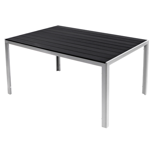 Alu Nonwood Gartentisch Esstisch Outdoortisch Silber/Schwarz 150x90cm