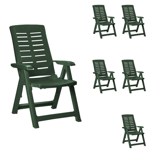6 St�ck Kunststoff Gartenstuhl Klappst�hle Gr�n 5-Positionen