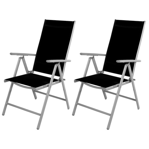 2 St�ck Gartenstuhl Hochlehner Positionsstuhl Klappstuhl Aluminium - Textilen