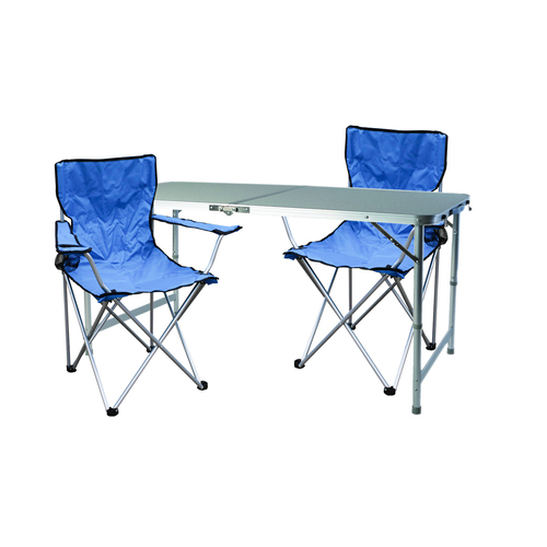 3-teiliges Campingm�bel Set Blau 2x Stuhl inkl. Tasche + 1x XXL Tisch