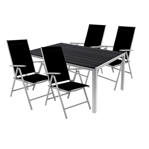 5tlg Gartenm�bel Set Gartengarnitur Outdoor Alu Non-Wood 180x90x74cm