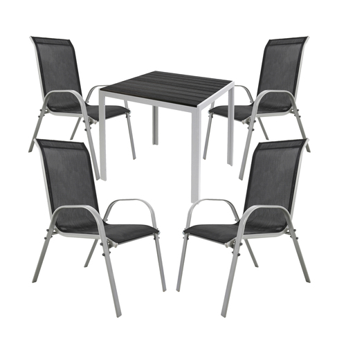 Gartengarnitur Sitzgarnitur 5-tlg. 90x90cm Non-Wood  