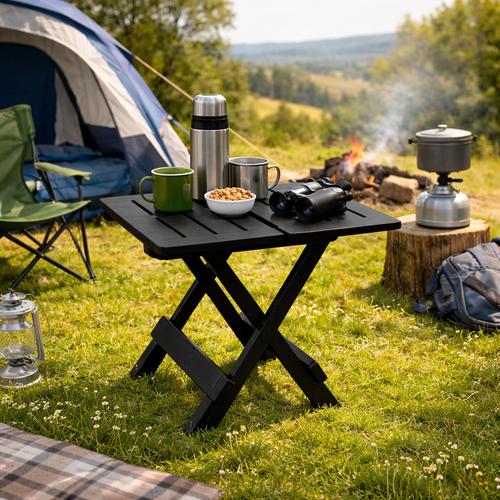 Kunststoff Campingtisch Beistelltisch Klapptisch Anthrazit 44x44x50cm