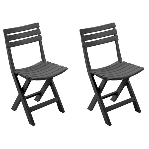 2er Set Kunststoff Klappstuhl Gartenstuhl Klappstuhl Anthrazit