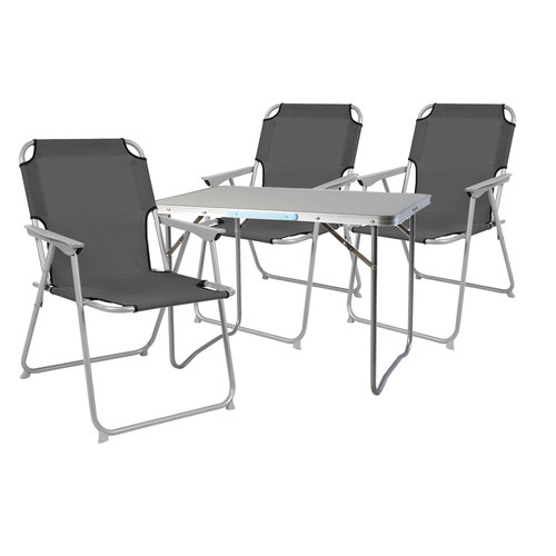4-teiliges Campingm�bel Set Alu L70xB50xH59cm Anthrazit