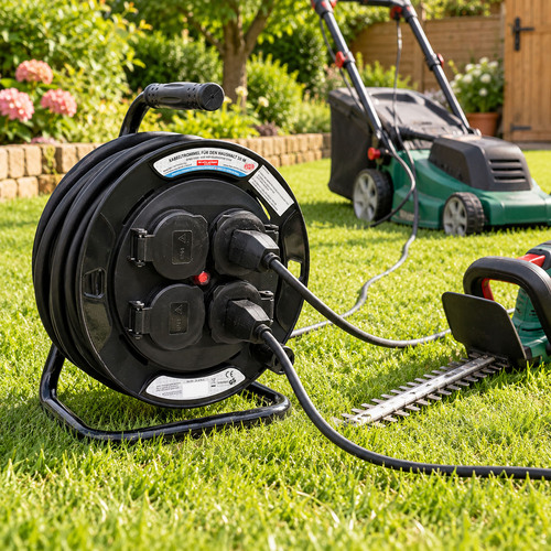 10m Kabeltrommel Verl�ngerungskabel IP44 W�rmeschutzabschaltung 230V