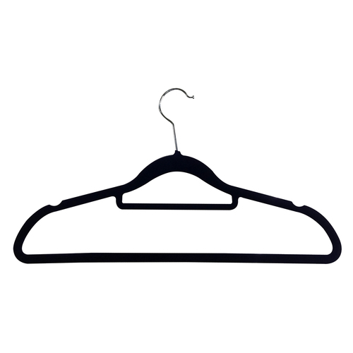 Kleiderb�gel mit Samtbezug und Hosensteg und drehbaren Haken 