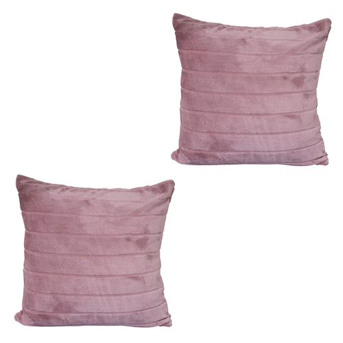 2er Set Flanell Kissenbezug Kissenh�lle Bezug Rei�verschluss Rosa 45x45cm