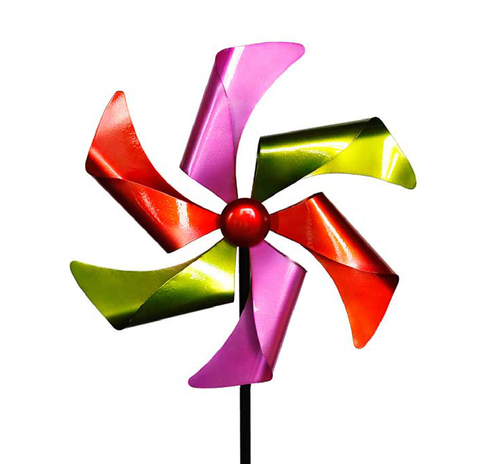 XL Windrad bunt aus Metall Kupfer Gold Silber 