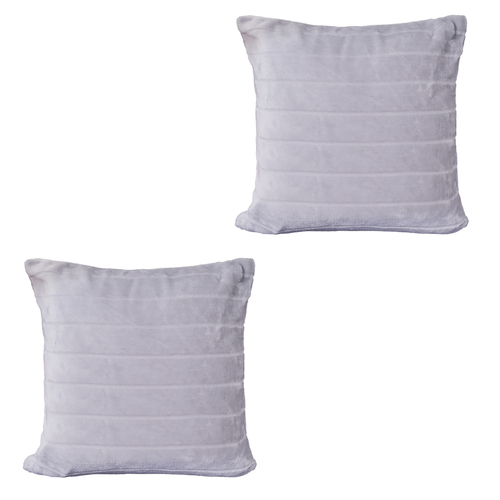 2 St�ck Kissenbezug Kissenh�lle Bezug Rei�verschluss grau Flanell 45x45cm