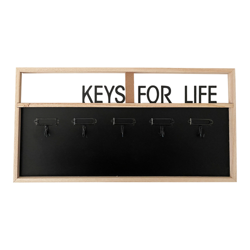 Schlüsselbrett Schlüsselboard Schlüsselleiste Schüsselkasten 4 Haken B38cm Black 