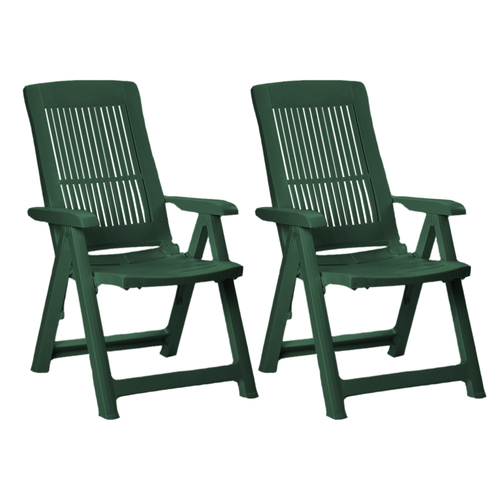 2er Set Kunststoff Gartenstuhl Klappsessel Klappstuhl Campingsessel Gr�n 5-Positionen