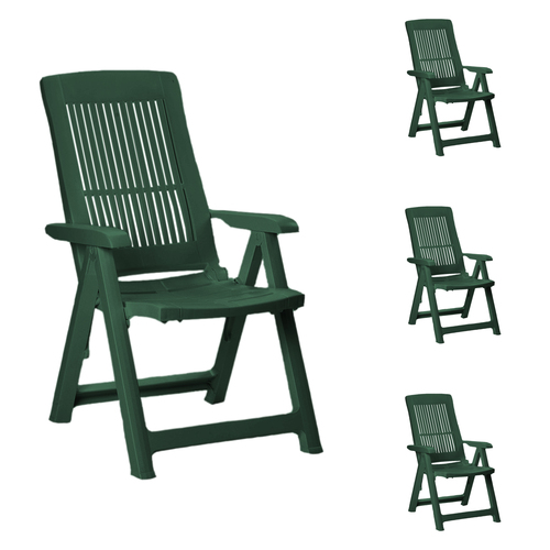 4er Set Kunststoff Gartenstuhl Klappsessel Klappstuhl Campingsessel Gr�n 5-Positionen
