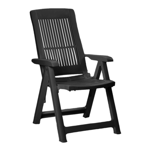 Kunststoff Gartenstuhl Klappsessel Klappstuhl Campingsessel Anthrazit 5-Positionen