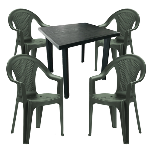 Outdoorm�bel Gartengarnitur Bistrogarnitur 5-teilig Gr�n 80x75xH72cm 