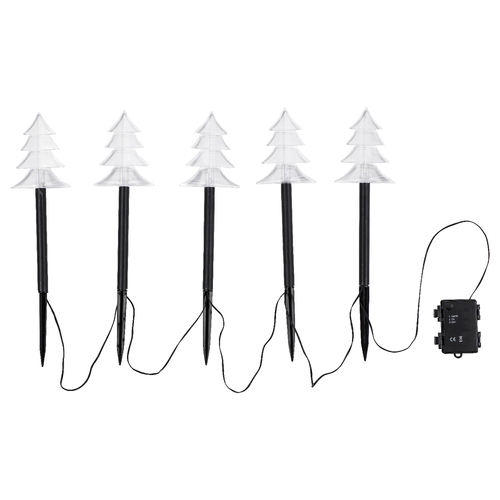 5 St�ck LED-Gartenleuchtst�be Tannenbaum Batteriebetrieben inkl. Timerfunktion