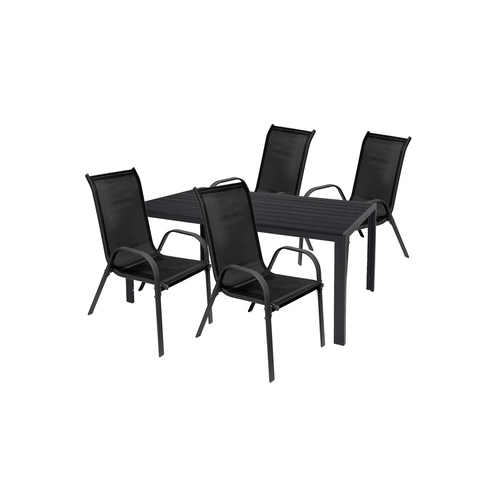 Gartengarnitur Sitzgarnitur 5-teilig 180x90cm Aluminium / Non-Wood 