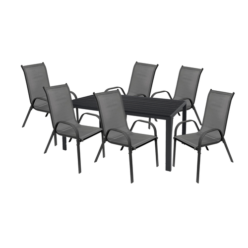 Gartengarnitur Sitzgarnitur 7-teilig 180x90cm Aluminium / Non-Wood 