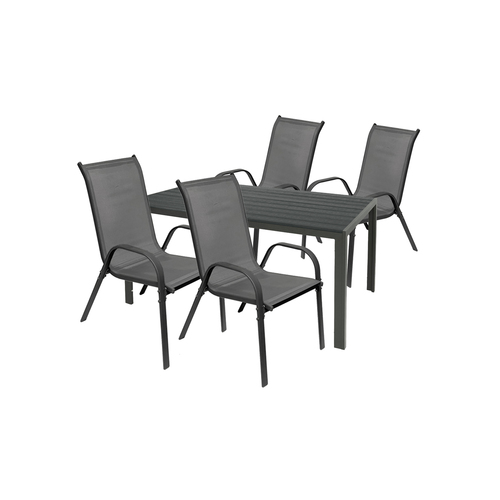 Gartengarnitur Sitzgarnitur 5-teilig L150xB90xH74cm Non-Wood Anthrazit