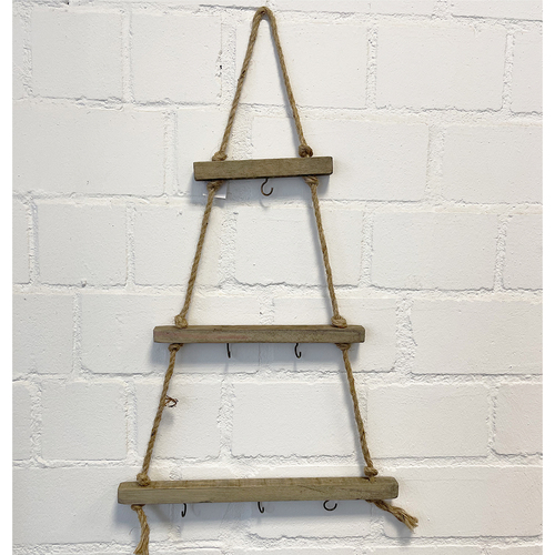 Holz Leiter Weihnachtsbaum Tannenbaum Wanddekoration + Haken B38xT2xH68cm